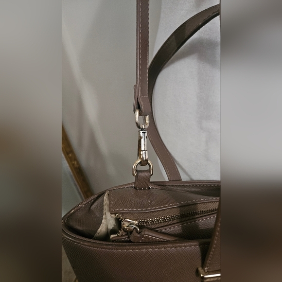 KATE SPADE Cedar Creek Collection Leather Large Tote In Lightbrown/mauve. - Picture 4 of 16